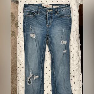 Hollister low rise super skinny ripped jeans
